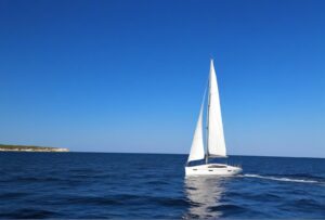 Sailboat on clear waters